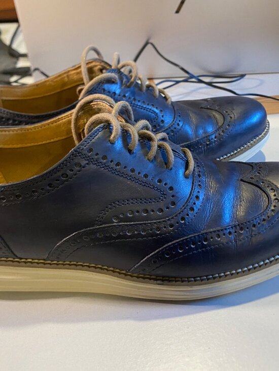 Cole Haan - Size 9M - Men\'s Original Grand Wingtip Oxfords in blue main image 14
